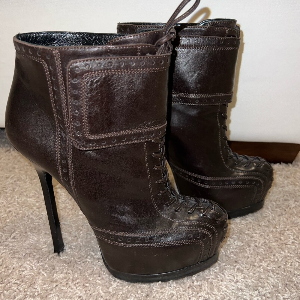 YSL Tribtoo Platform Ankle Boot 38